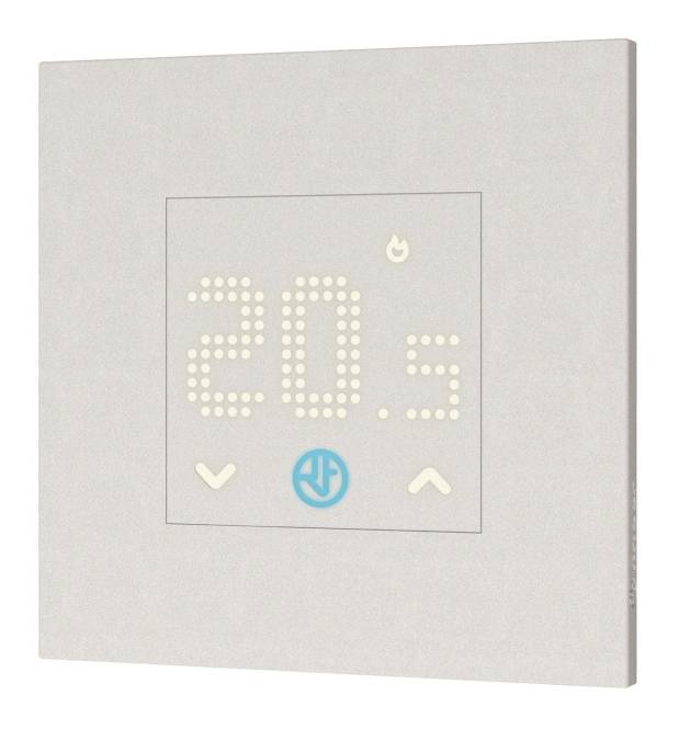 Digitales Thermostat mit einer Temperaturanzeige von 20,5 Grad und Auf- sowie Abwärtspfeiltasten zur Einstellung.