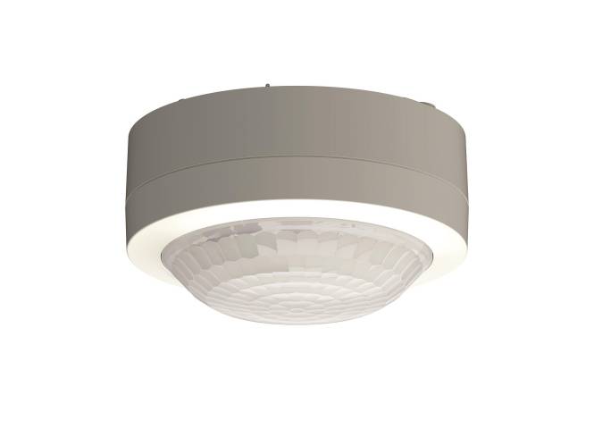 Eine kreisförmige LED-Deckenleuchte mit einer strukturierten Diffusor und einem eleganten, modernen Design, die ein weiches weißes Licht ausstrahlt.