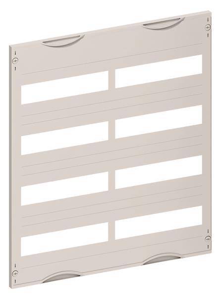 Eine weiße Lamellenlüftungsabdeckung mit horizontalen Lamellen und modernem Design, geeignet für die Belüftung in Häusern oder Gebäuden.
