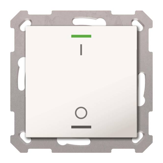 Lichtschalter mit grüner Anzeige, die die „Ein