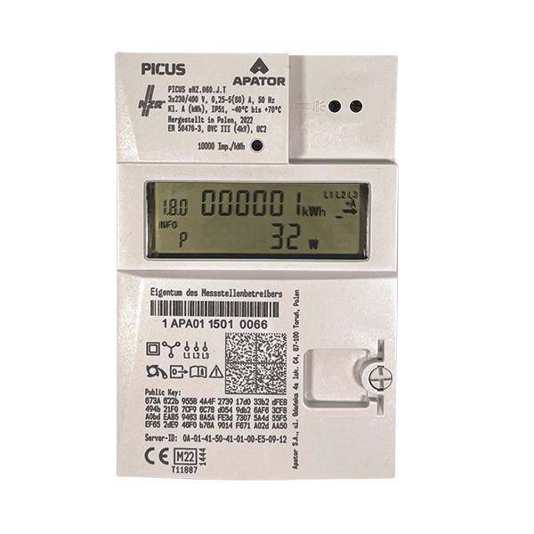 Ein Stromzähler zeigt auf seinem digitalen Display 