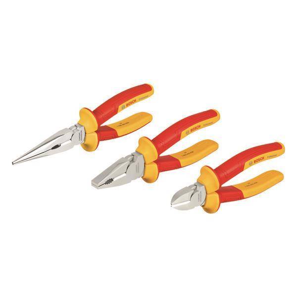 Bosch VDE Zangen-Set 3tlg. 1600A02NG0 Install.Baumaterial Werkzeug Messgeräte