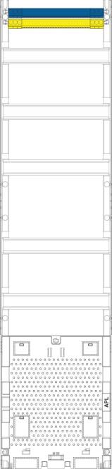 Abstrakte Strukturgestaltung mit vertikalen Linien und kreisförmigen Elementen.