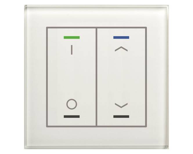 MDT Glastaster II Light 2-fach RGBW mit Temperatursensor Weiß Schalten_Jalousie Install.Baumaterial