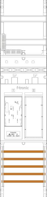 f-tronic Zählerfeld 1-feldrig ER6 H=1050mm 1-eHZ 1 Res. 7141000 Install.Baumaterial