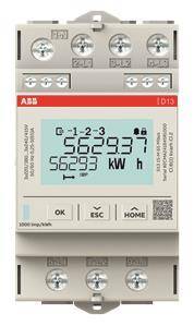 Stromzähler zeigt '5629.37 kWh' an. Schaltflächen mit den Bezeichnungen 'OK', 'ESC' und 'HOME'. Sichtbare Einstellungen und Ziffern deuten auf Energieverbrauch hin.