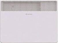 Ein wandmontierter elektronischer Heizapparat mit einem Belüftungsgitter oben.