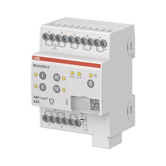 Ein weißes Elektromodul mit der Bezeichnung „ABB KNX