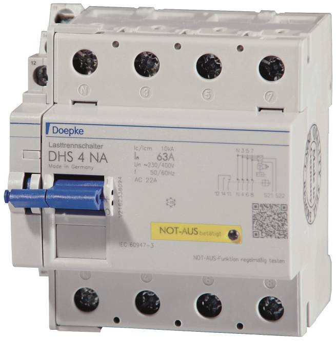 Doepke Lasttrennschalter DHS 4-063 NA kompakt 63A 4 S 09900009 Install.Baumaterial