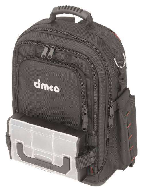 Schwarzer Rucksack mit „CIMCO
