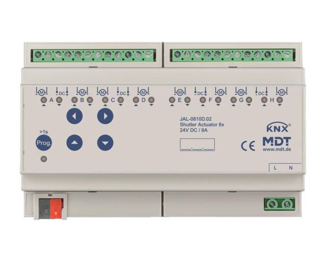 MDT JAL-0810D.02 Jalousieaktor 8fach 8TE REG 24VDC 8A Install.Baumaterial Schaltermat/Geb.Steu KNX