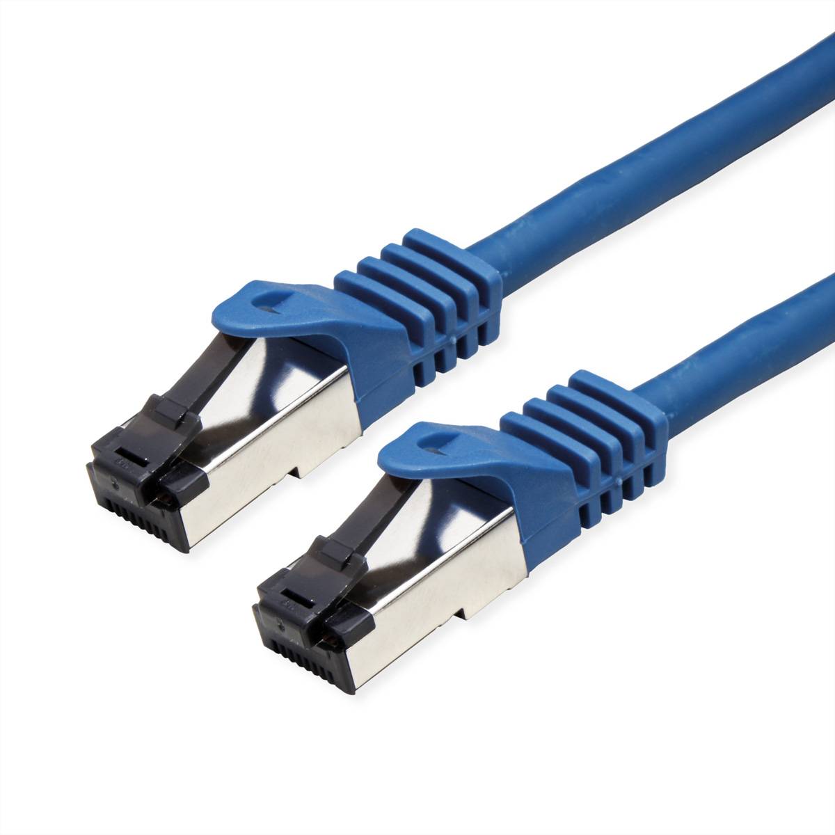 VALUE S/FTP-(PiMF-) Patchkabel Cat.8 (Class I), LSOH, Litzendraht, blau, 1 m Twisted Pair Kabel