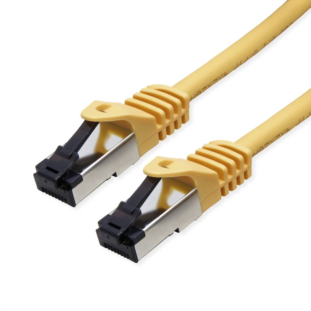 VALUE S/FTP-(PiMF-) Patchkabel Cat.8 (Class I), LSOH, Litzendraht, gelb, 1 m Twisted Pair Kabel