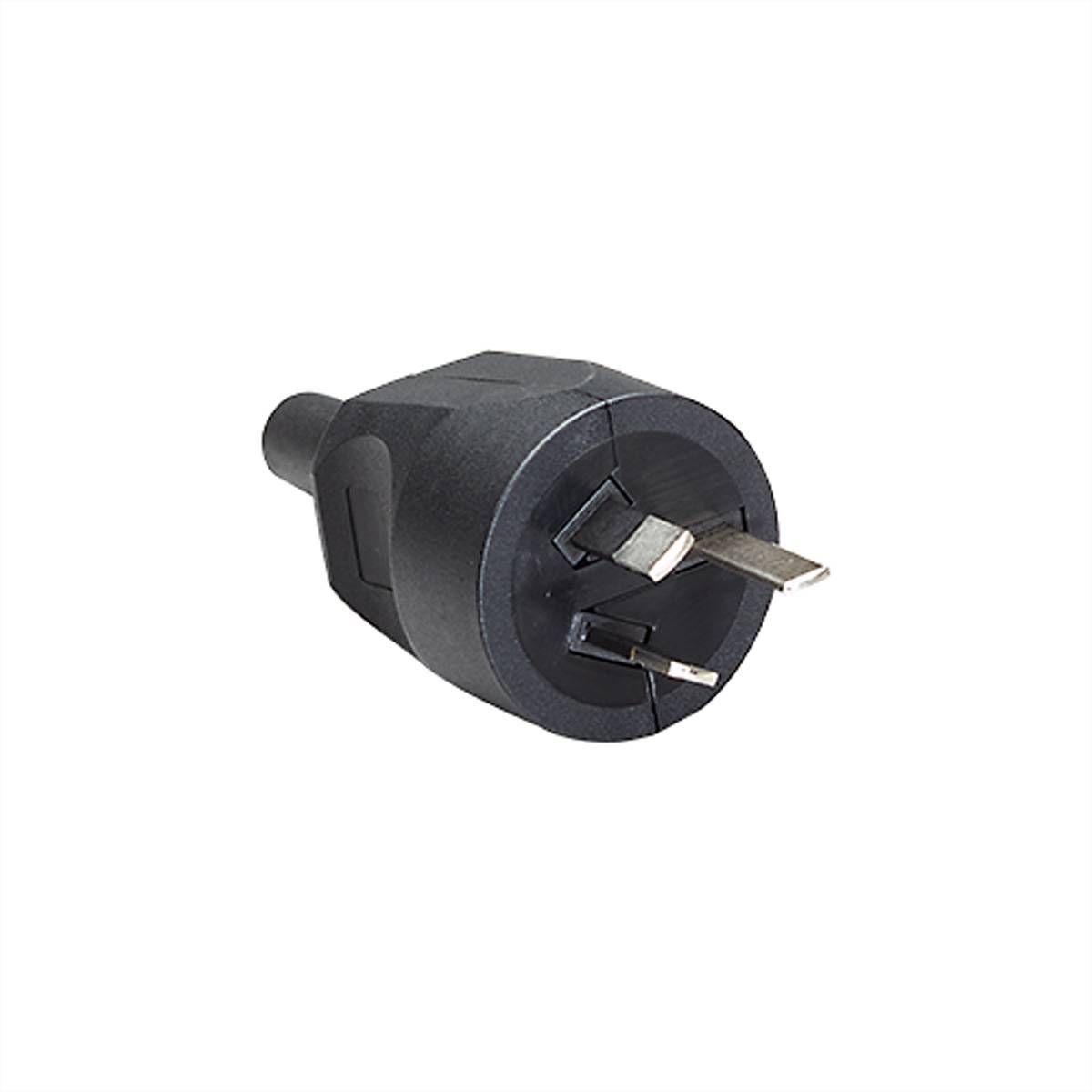 BACHMANN Schutzkontaktstecker, Australien 10A/250V, schwarz Steckdosenleisten Montagestecker