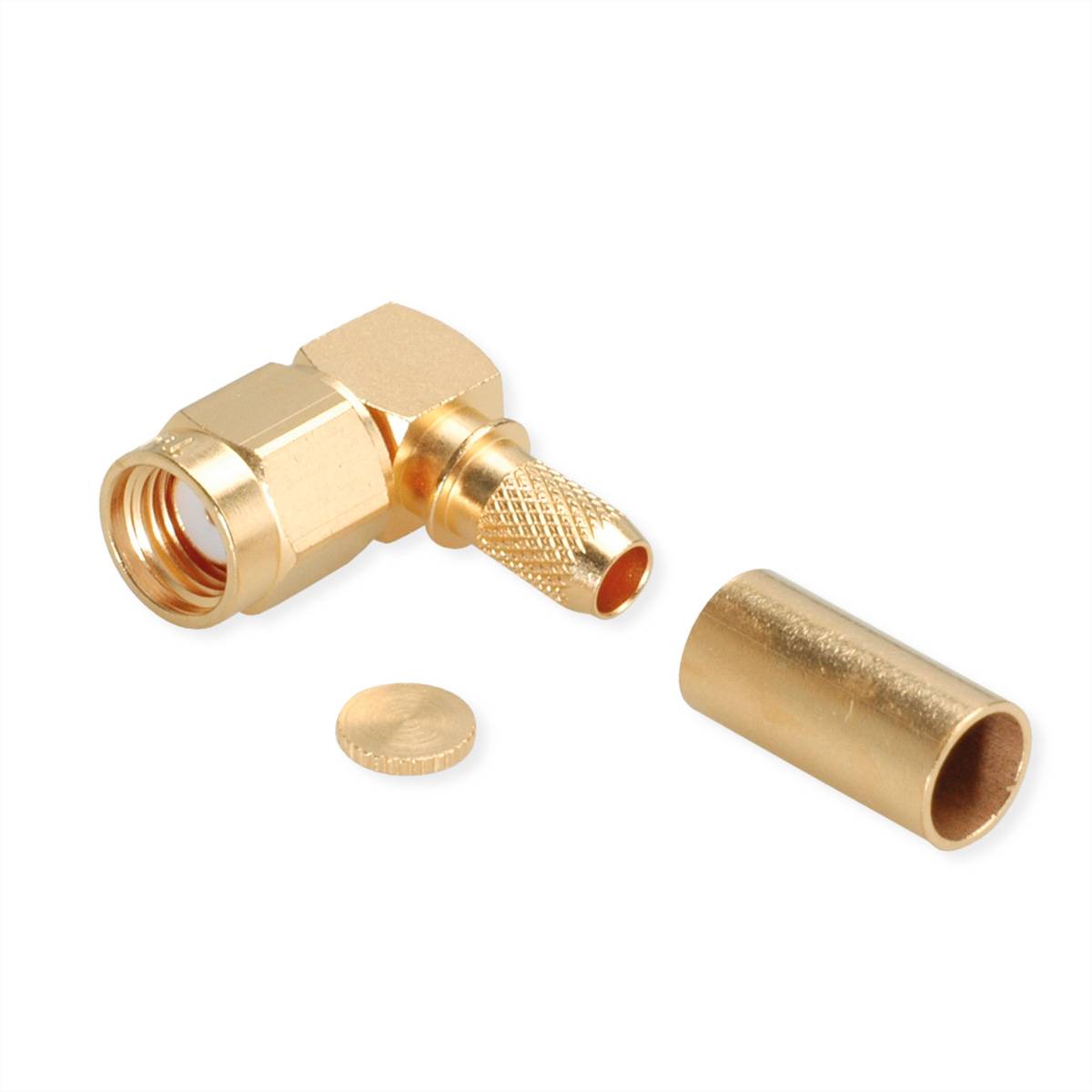 TELEGÄRTNER R-SMA-Winkelstecker, für RG-58C/U löten/crimp Koaxialstecker R-SMA-Kabelwinkelstecker