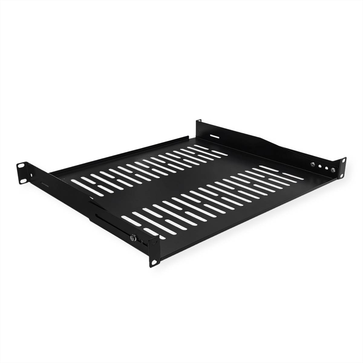 VALUE 19-Zoll-Geräteträger 1 HE, T: 400mm, max. 25 kg, U-Form, schwarz Netzwerk-Infrastruktur