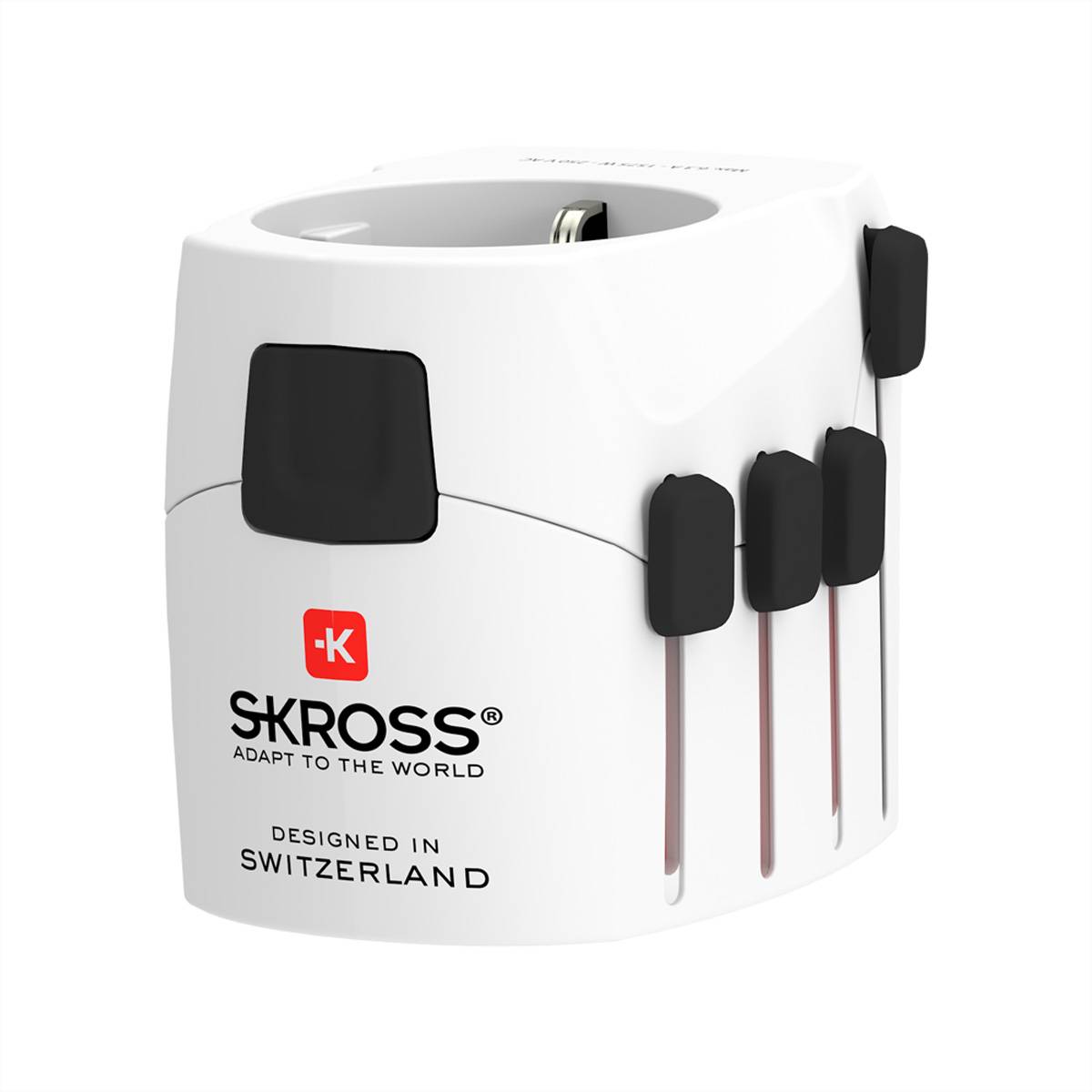 Skross PRO AC30PD White Retail World Reiseadapter, Weltweit Stromversorgung Reisesteckeradapter