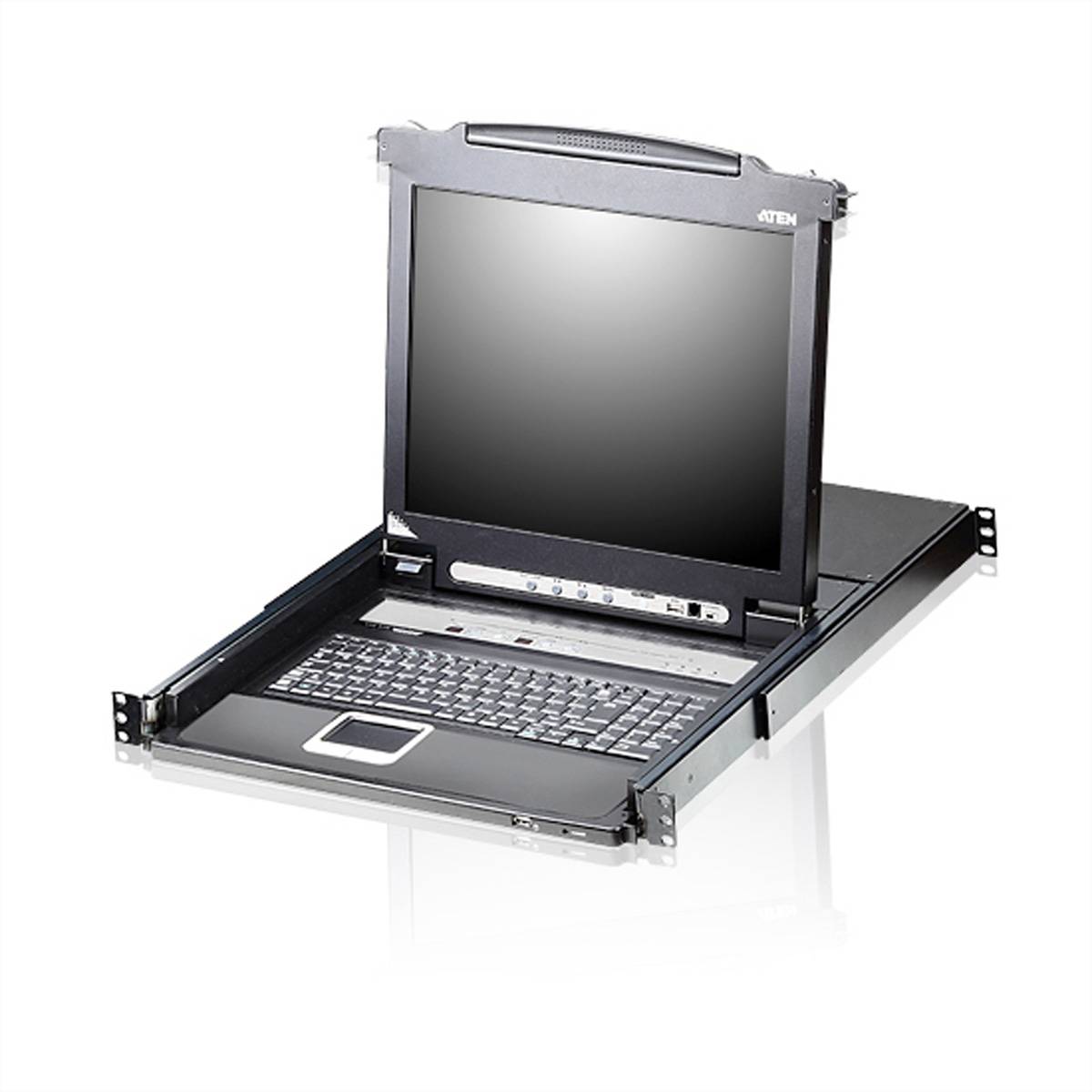 ATEN CL5708N 48cm-LCD KVM Switch, USB-PS/2,VGA, 8Ports, US-Layout KVM-Switches / PC-Shares VGA