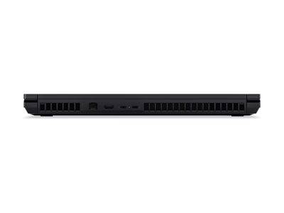 Ein geschlossener Laptop mit sichtbaren Belüftungsgittern auf der Rückseite, HDMI-Anschluss und USB-Anschlüssen an der Seite, was auf eine Ansicht hindeutet, die auf Konnektivität fokussiert.
