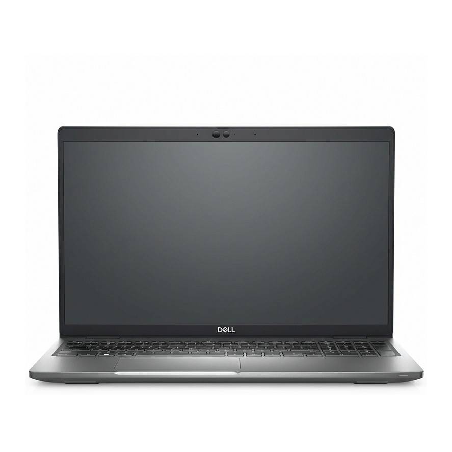 Ein schwarzer Dell-Laptop mit geschlossenem Bildschirm vor weißem Hintergrund.