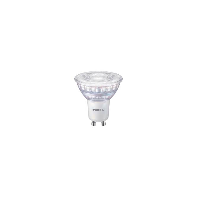 Eine GU10-LED-Lampe, mit der Bezeichnung 