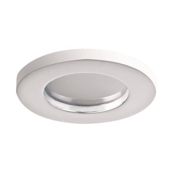 Weiße runde LED-Einbauleuchte für die Decke mit schlankem, minimalistischem Design.