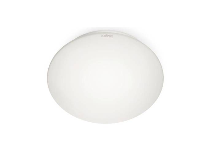 Ein rundes, weißes Deckenleuchten-Modell mit glatter, minimalistischer Gestaltung, das sanfte Beleuchtung wirft.