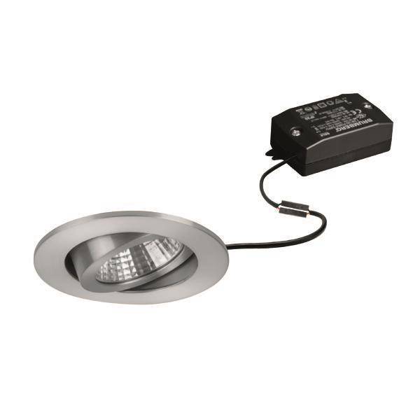 Ein Deckeneinbaustrahler mit Metallrahmen und integriertem Transformator, der ein modernes, verstellbares Design für die Innenraumbeleuchtung präsentiert.