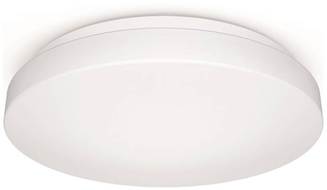 Rundes weißes Deckenleuchten-Fixture gegen einen schlichten Hintergrund.