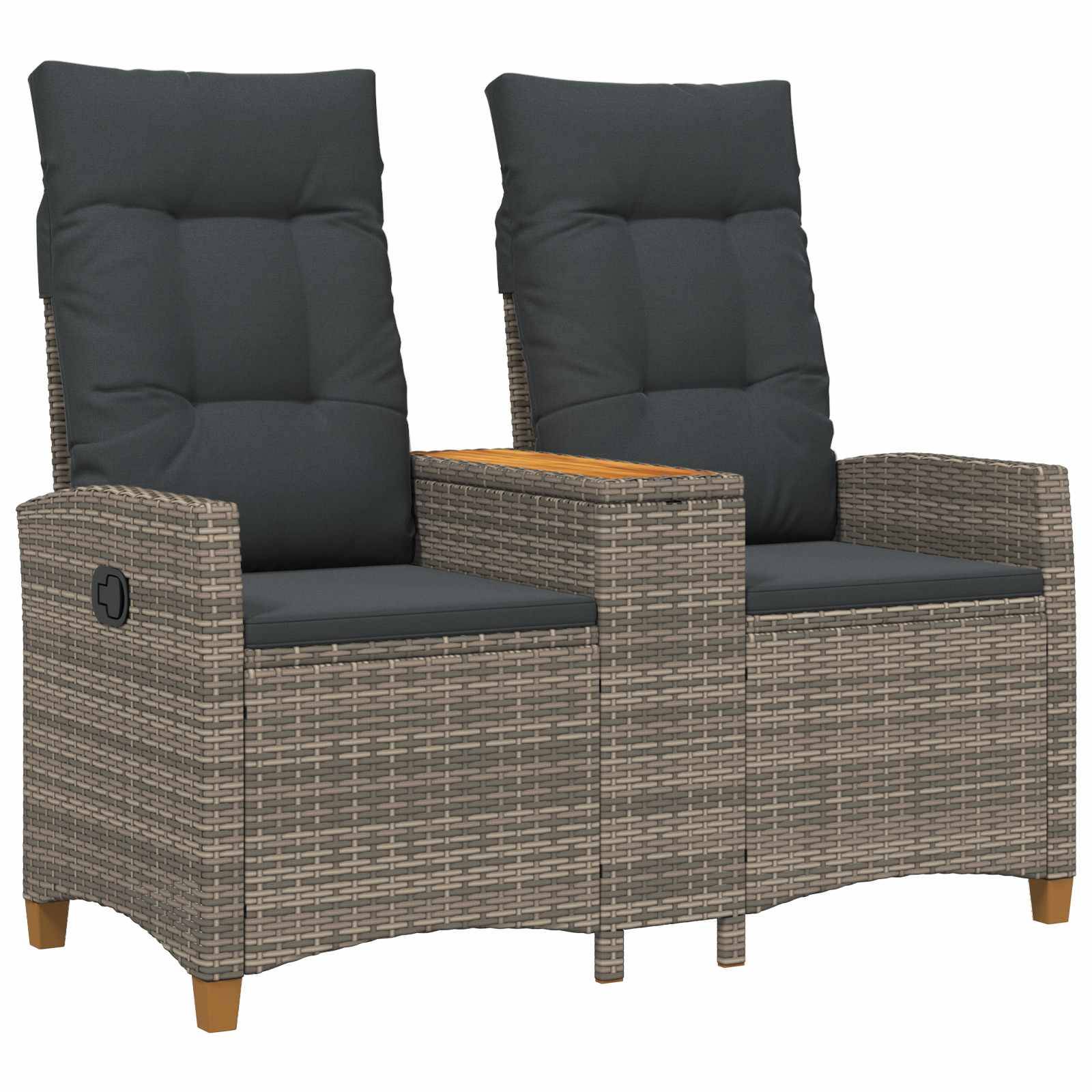 vidaXL Liegebank mit Tisch Grau und Dunkelgrau 126 x 65 x 112 cm