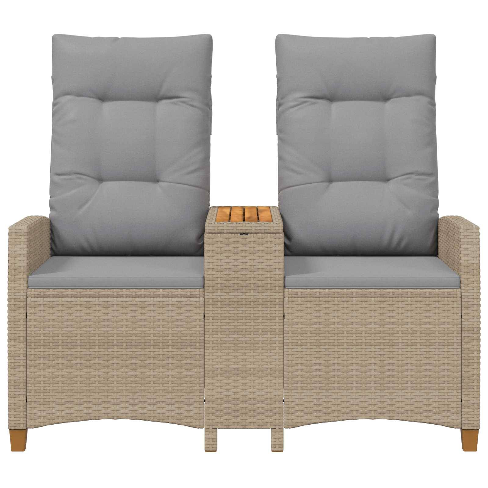 vidaXL Liegebank mit Tisch Beige und Hellgrau 126 x 65 x 112 cm