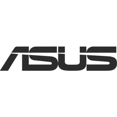 ASUS' Logo in fetter, stilisierter schwarzer Schrift auf weißem Hintergrund.
