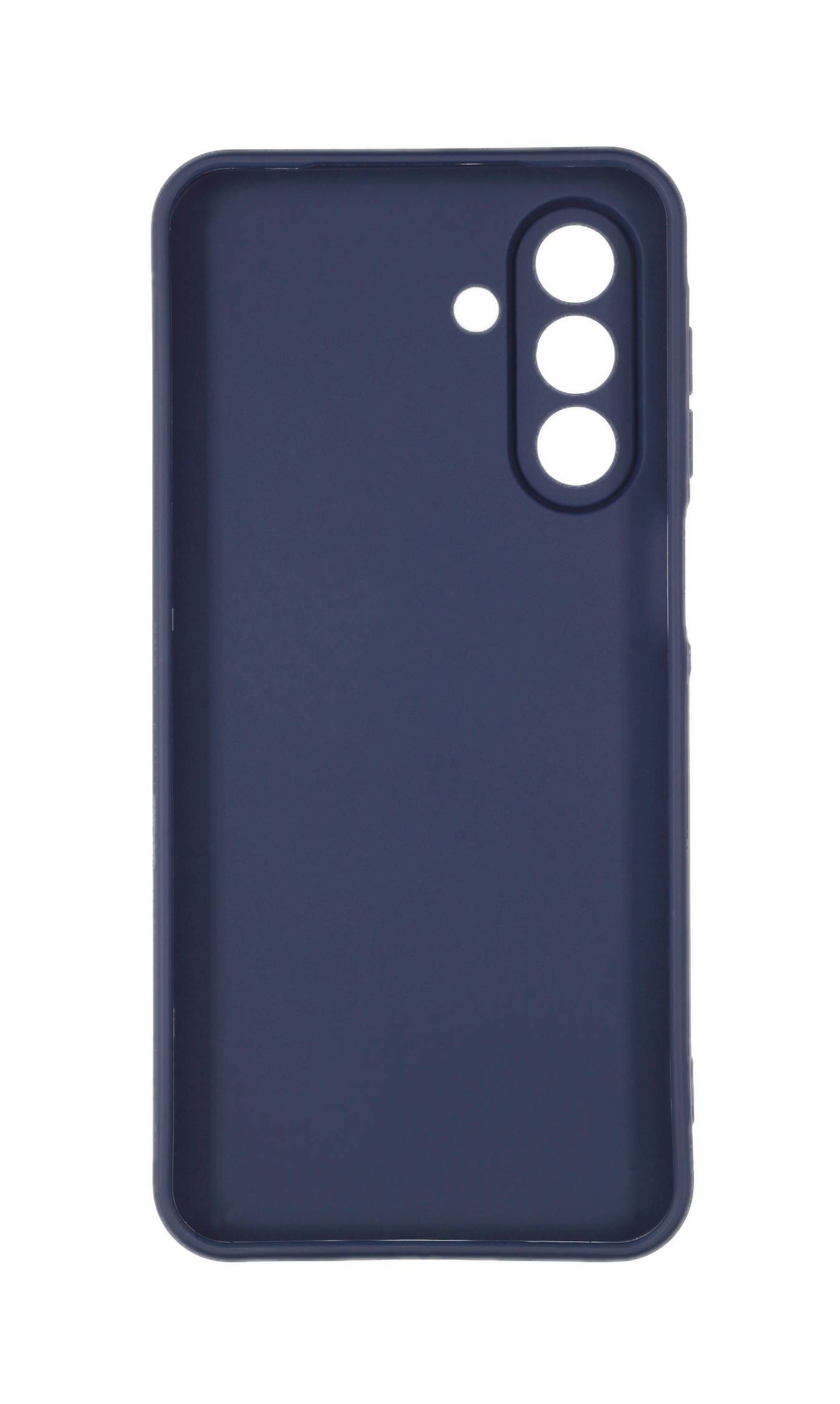 Ein marineblauer Smartphone-Case mit Aussparungen für die Kamera und Tasten, das ein minimalistisches Design zeigt, das sich für den Geräteschutz eignet.