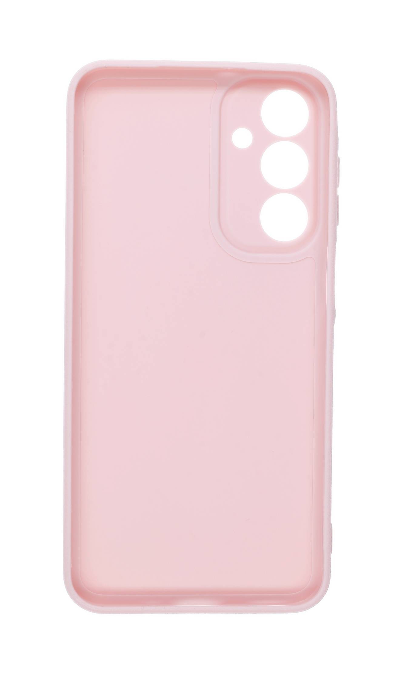 Eine rosa Smartphone-Rückseite mit drei Kameraausschnitten in der oberen rechten Ecke.