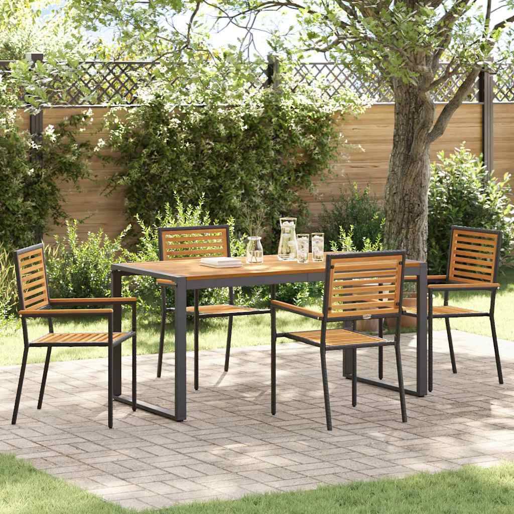 vidaXL Garten Essgruppe 5 pcs Schwarz und Braun Poly-Rattan