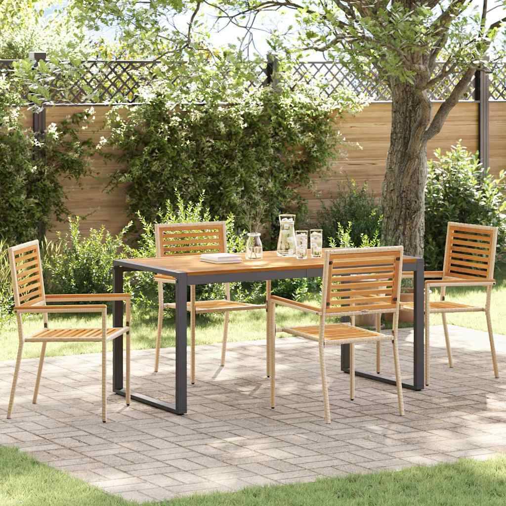 vidaXL Garten Essgruppe 5 pcs Beige und Braun Poly-Rattan