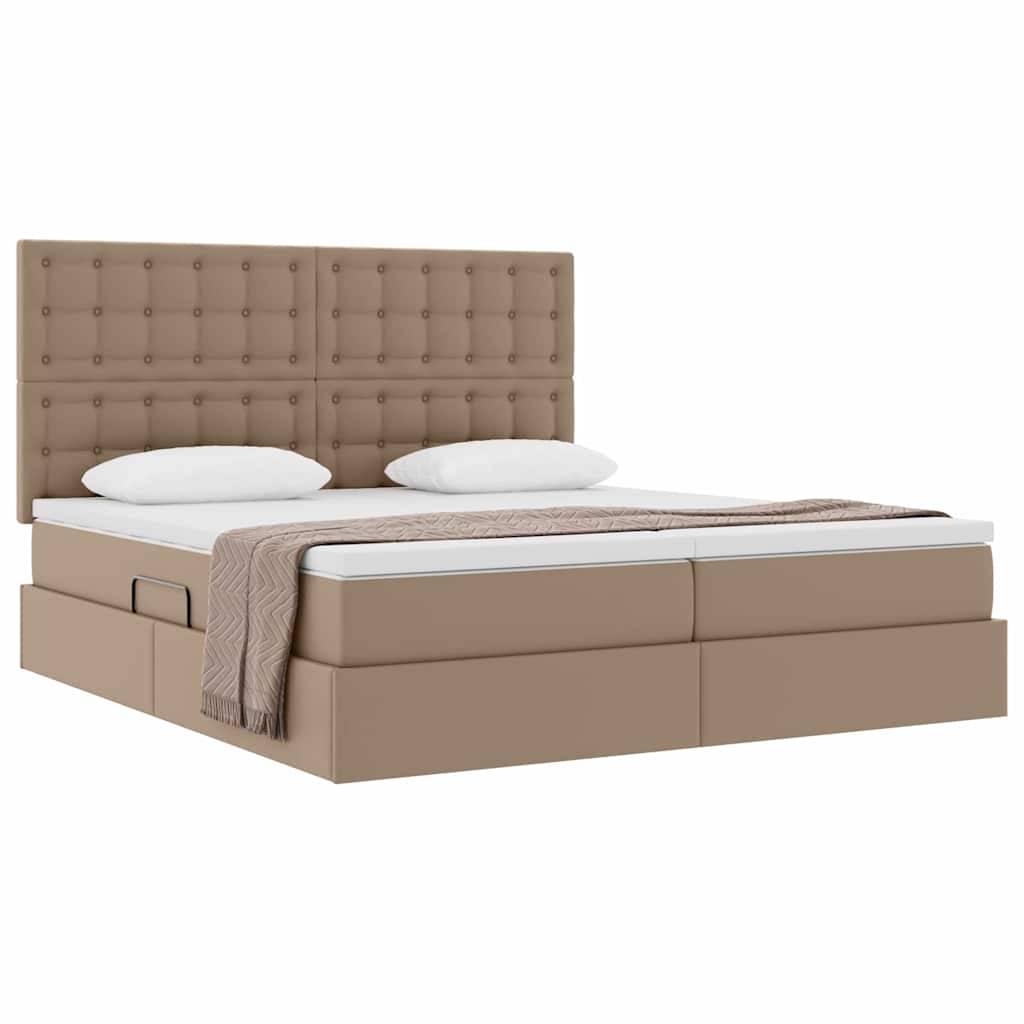 vidaXL Aufbewahrungsbett mit Matratze Cappuccino 180 x 200 cm