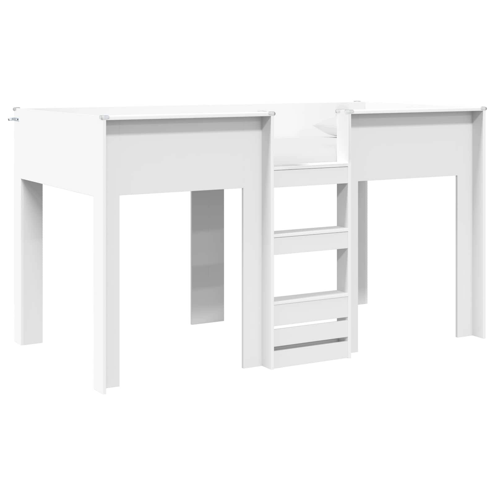 vidaXL Etagenbett für Kinder Weiß 90 x 190 cm Holzwerkstoff
