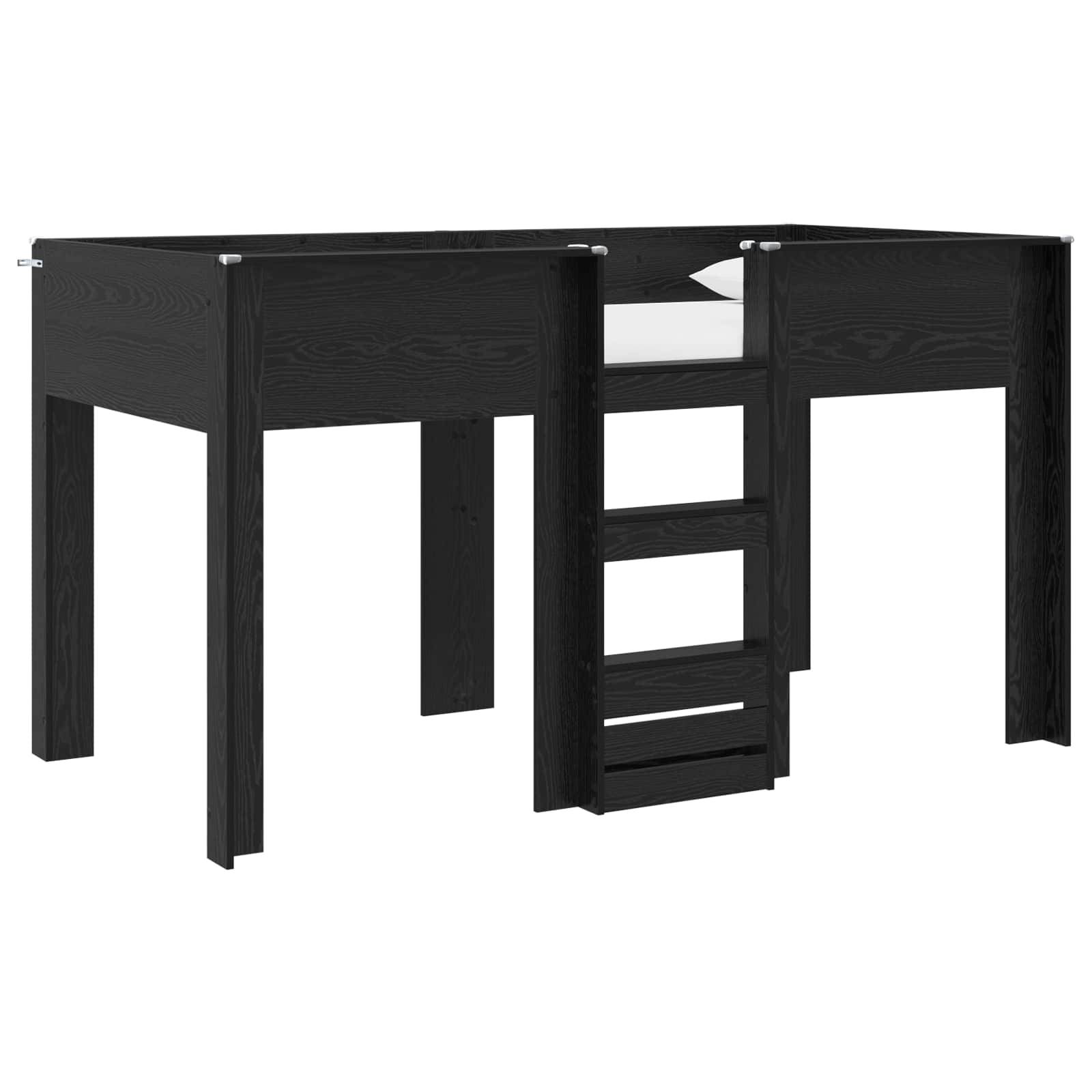 vidaXL Etagenbett für Kinder Schwarz Eichen-Optik 90 x 190 cm