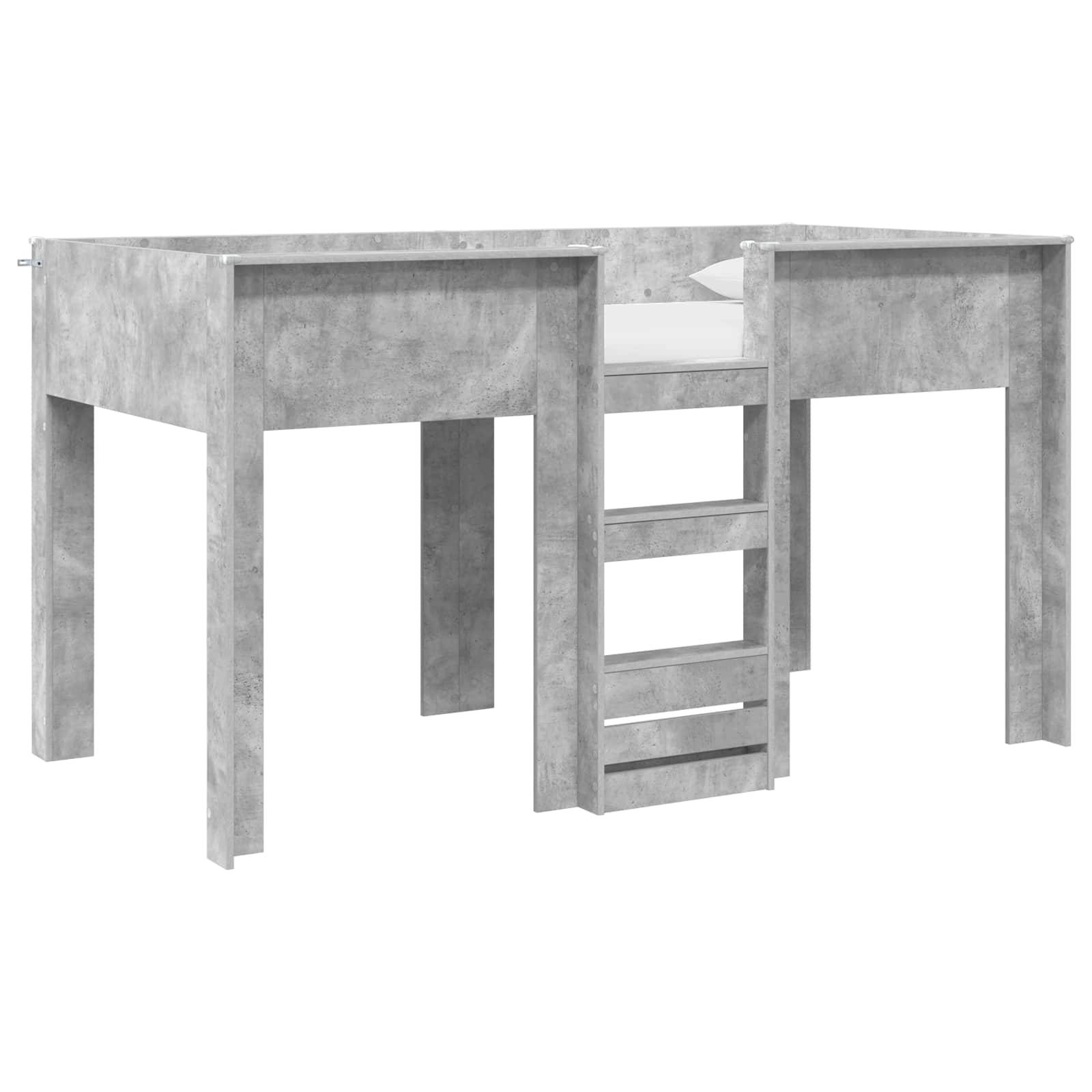 vidaXL Etagenbett für Kinder Beton Grau 80 x 200 cm Holzwerkstoff