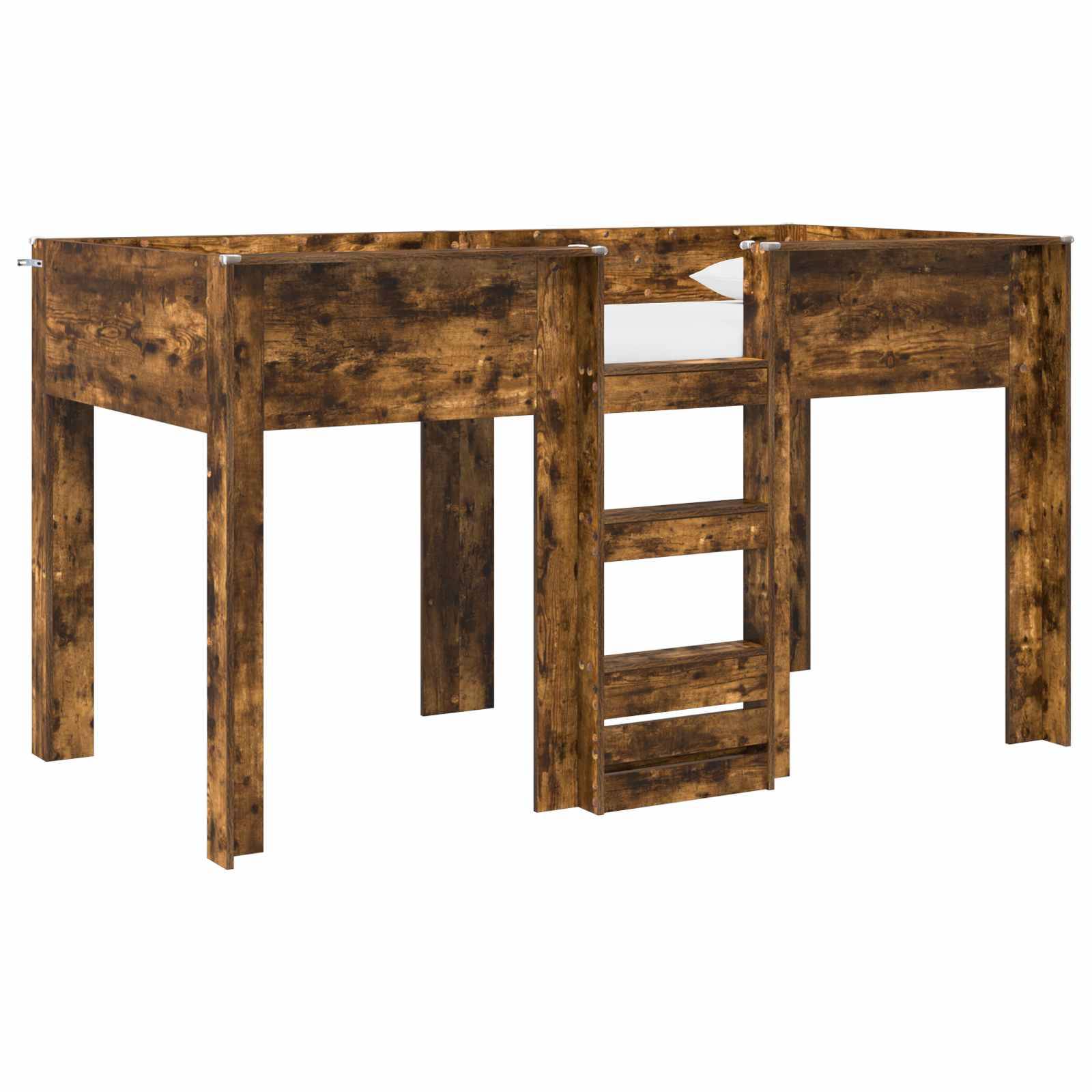 vidaXL Etagenbett für Kinder Geräucherte Eiche 100 x 200 cm
