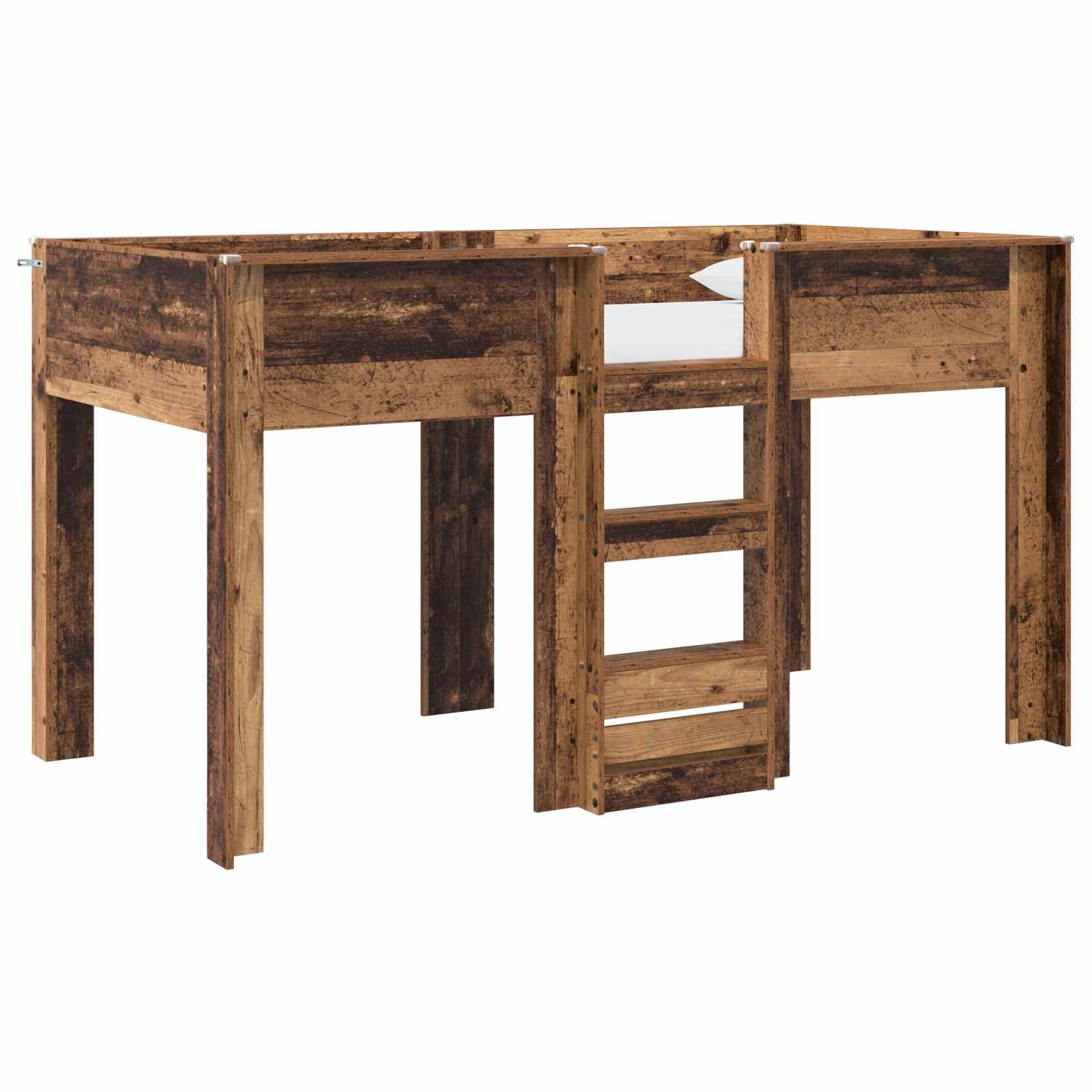 vidaXL Etagenbett für Kinder Altholz 90 x 200 cm Holzwerkstoff
