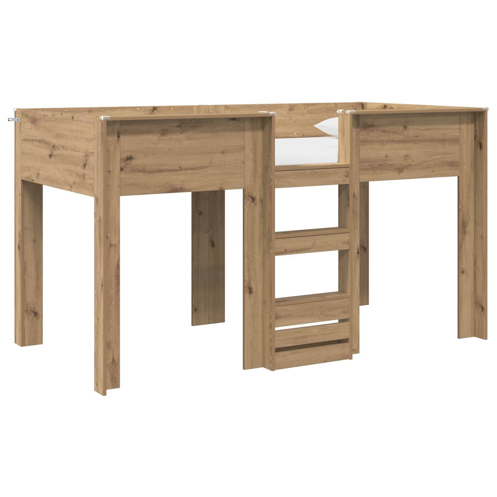 vidaXL Etagenbett für Kinder Artisan-Eiche 80 x 200 cm Holzwerkstoff