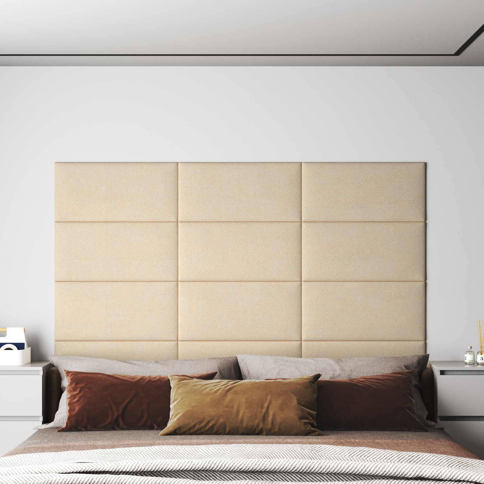 vidaXL Wandkopfteilen 12 pcs Creme 60 x 30 cm Stoff