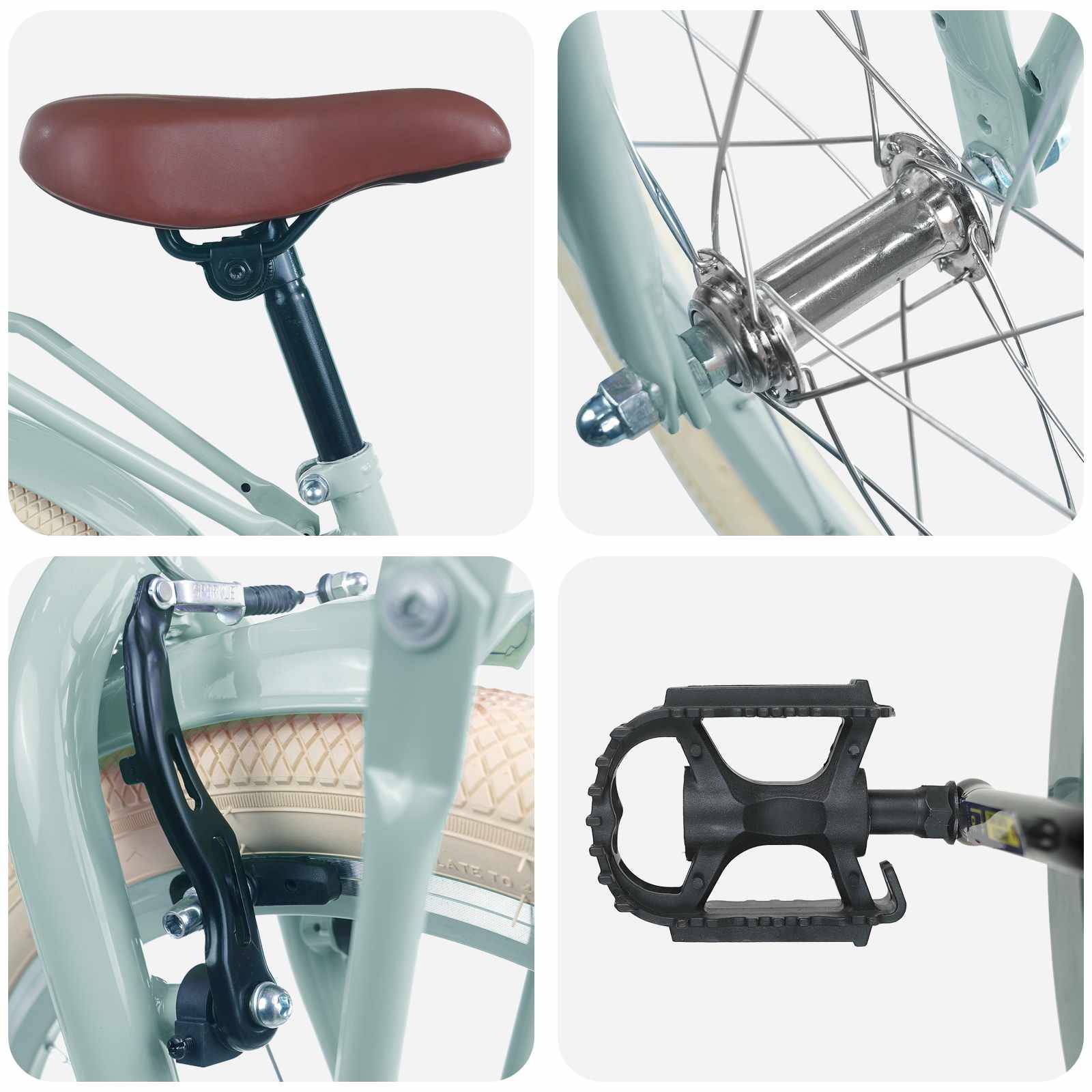 vidaXL Kinderfahrrad 18 Zoll für 5-7 Jahre alt Hellgrün