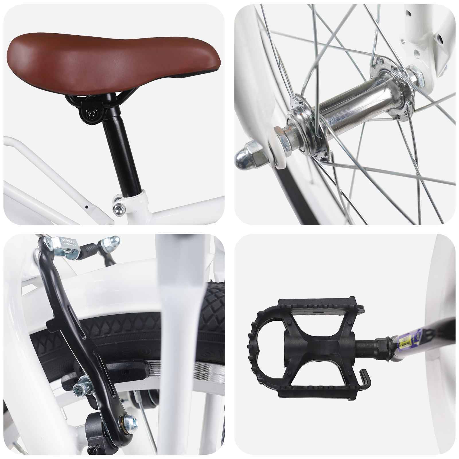 vidaXL Kinderfahrrad 20 Zoll für 6-11 Jahre alt Weiß