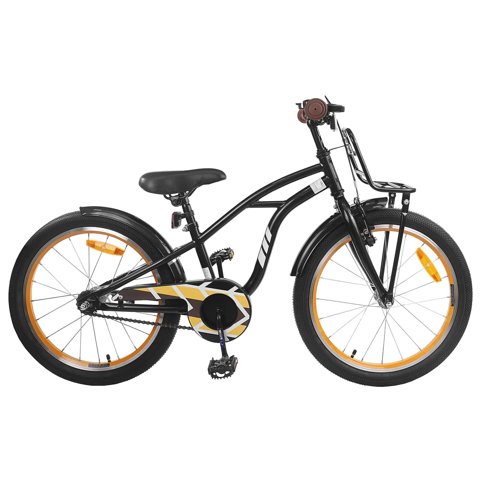 vidaXL Kinderfahrrad 18 Zoll für 5-7 Jahre alt Schwarz