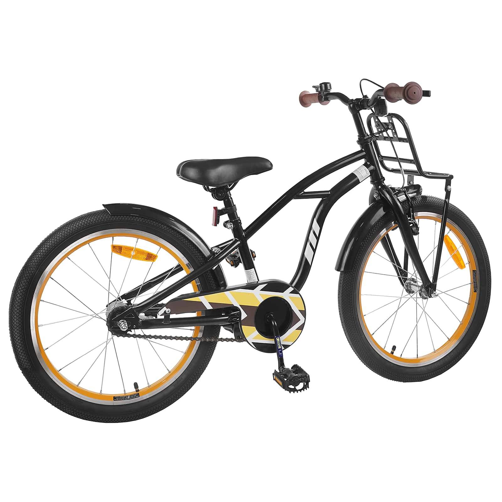 vidaXL Kinderfahrrad 22 Zoll für 7-12 Jahre alt Schwarz