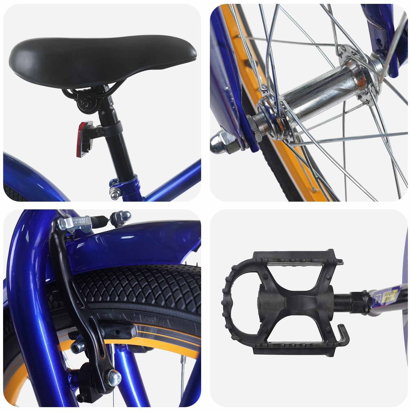 vidaXL Kinderfahrrad 22 Zoll für 7-12 Jahre alt Dunkelblau