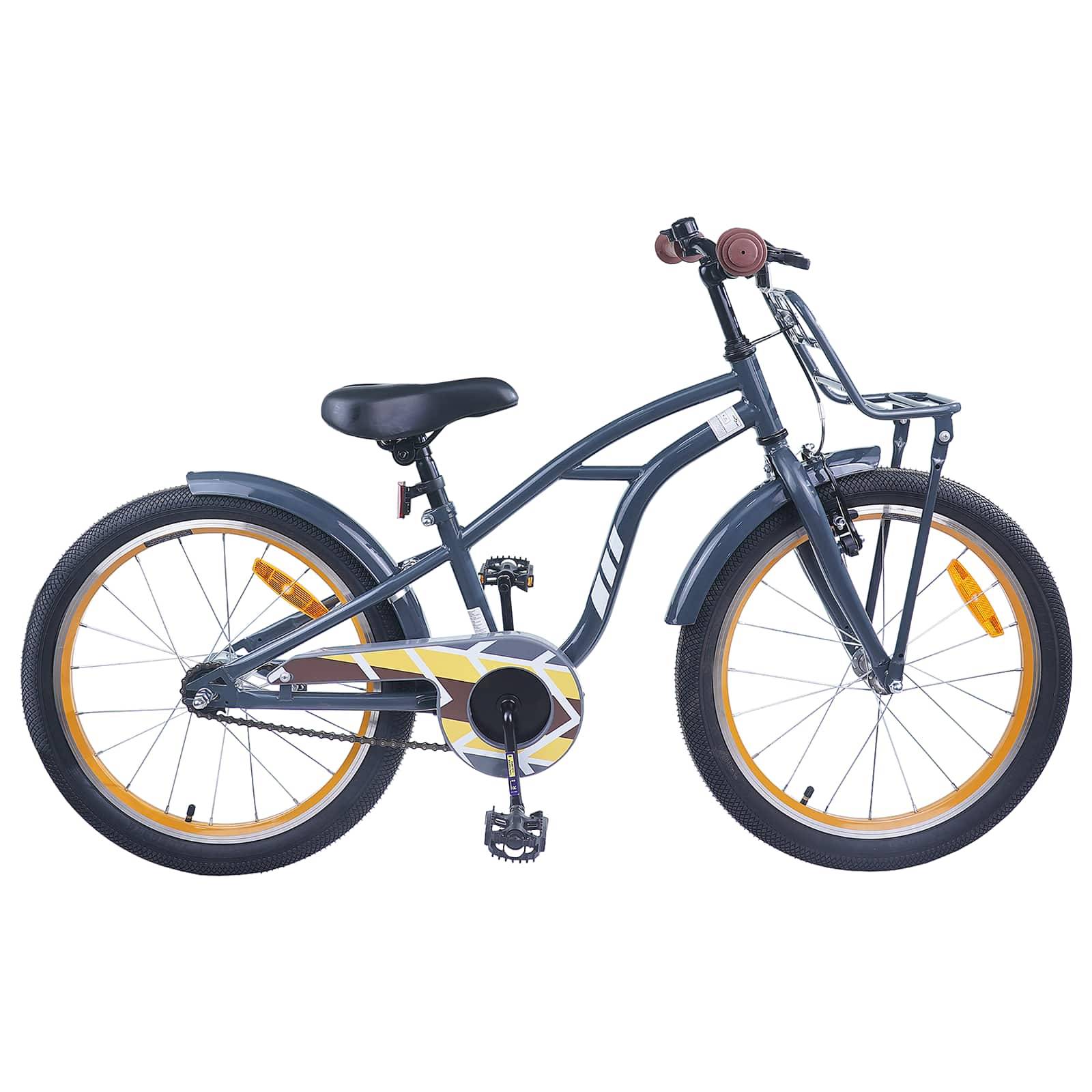vidaXL Kinderfahrrad 18 Zoll für 5-7 Jahre alt Dunkelgrau